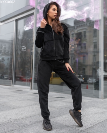 Женский спортивный костюм Staff black zip velur fleece