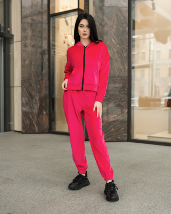 Жіночий спортивний костюм Staff velours rich red