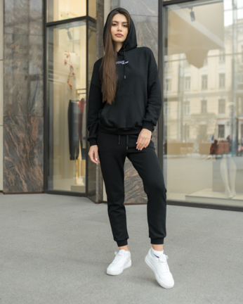 Жіночий спортивний костюм Staff black logo oversize