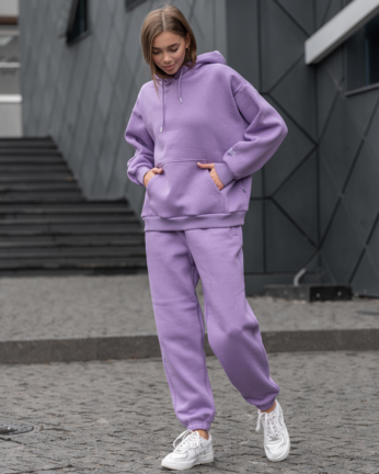 Жіночий спортивний костюм Staff bi violet oversize fleece