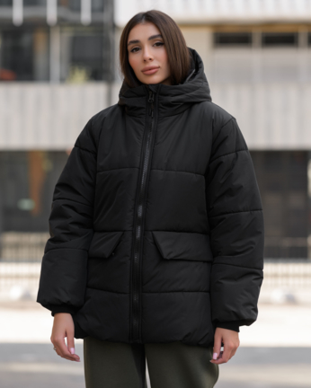 Жіноча зимова куртка Staff oli black oversize