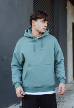 Худі Staff turquoise oversize fleece