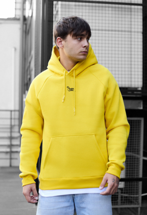 Худі чоловіче Staff lime logo oversize fleece лимонного кольору з
