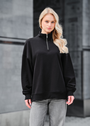 Олімпійка жіноча Staff le black oversize чорна оверсайз на