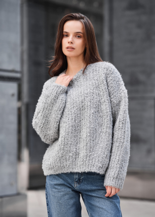 Жіночий в'язаний светр Staff gi light gray oversize