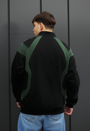 Олімпійка чоловіча Staff ha oversize fleece чорно-зелена