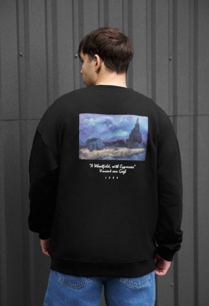 ファンジン Світшот чоловічий Staff 1889 oversize чорний оверсайз бавовняний з