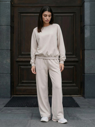 Жіночий спортивний костюм Staff vel light gray oversize
