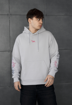 Худі Staff logo & flowers oversize