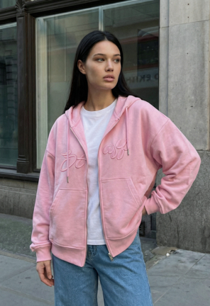 Жіноче худі Staff fiz pink logo oversize