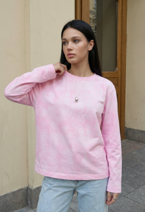 Лонгслів жіночий Staff hit pink рожевий подовжений модний тай-дай ціна