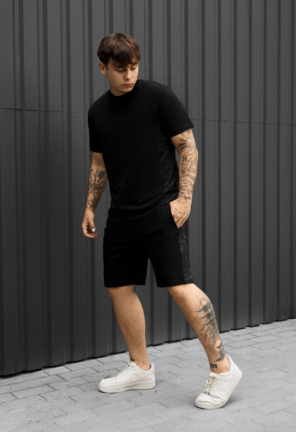 Літній комплект футболка + шорти Staff pro black
