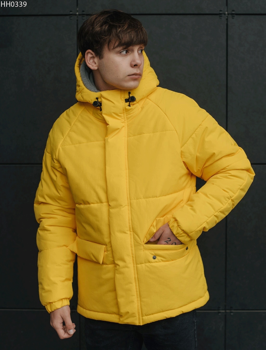 Тепла зимова куртка Staff basic2 yellow чоловіча жовта купити
