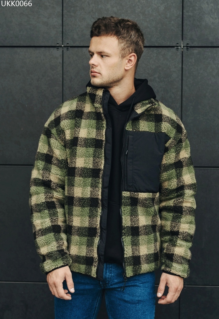 Хутряна куртка чоловіча Staff ya haki хакі купити