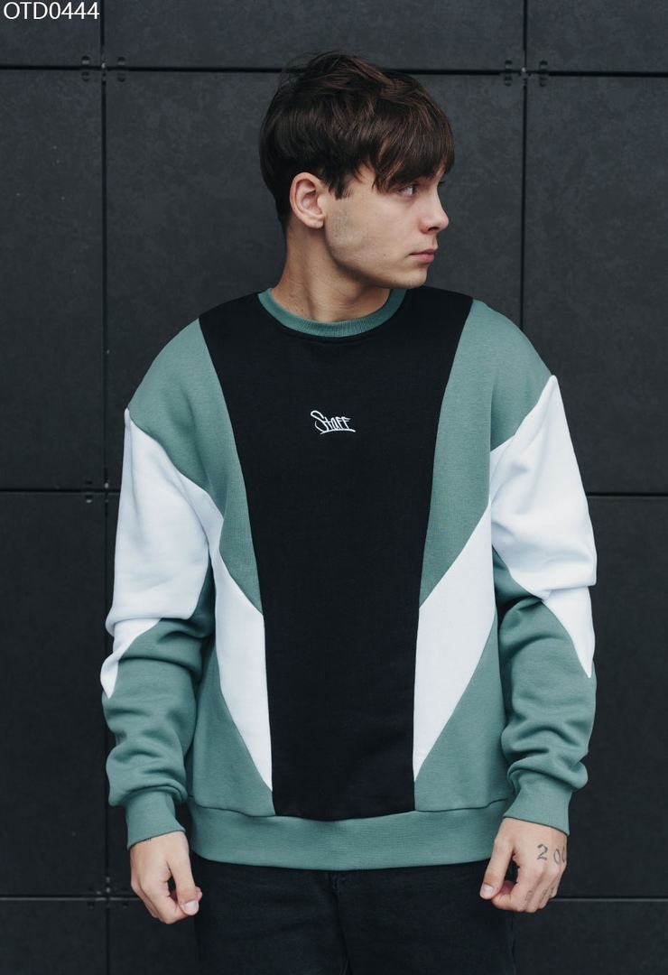 Світшот чоловічий Staff retro turquoise fleece на флісі купити