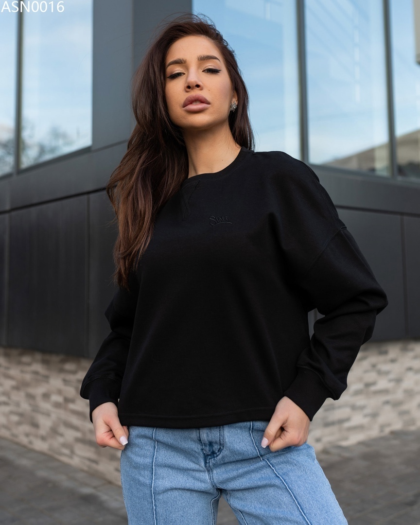 Кроп-топ жіночий Staff mi black oversize чорний оверсайз з