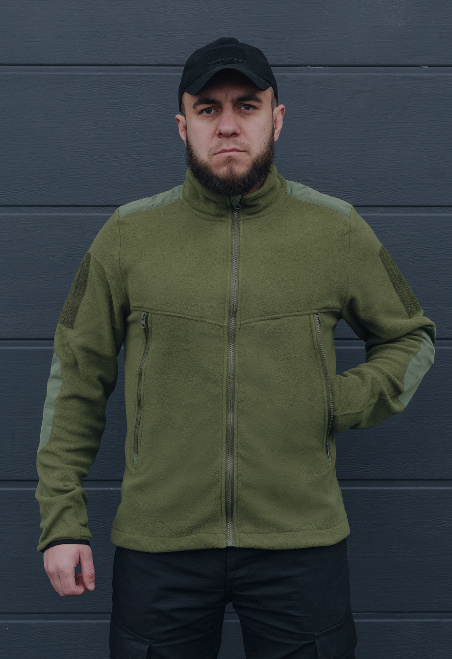 Тактична флісова кофта Staff all khaki2 хакі утеплена на блискавці ...