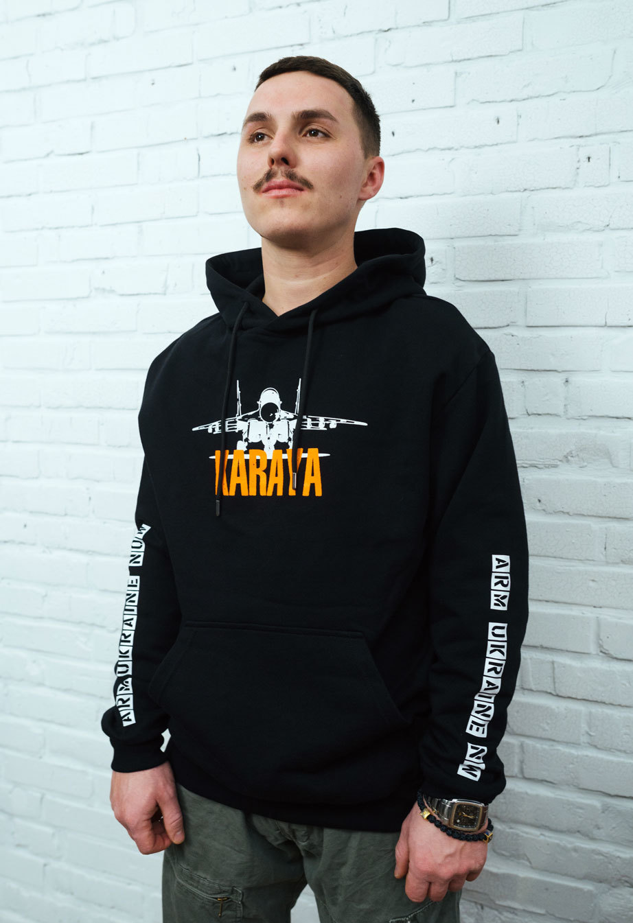 Толстовка чоловіча Staff & Karaya 2 oversize чорна з надписом з