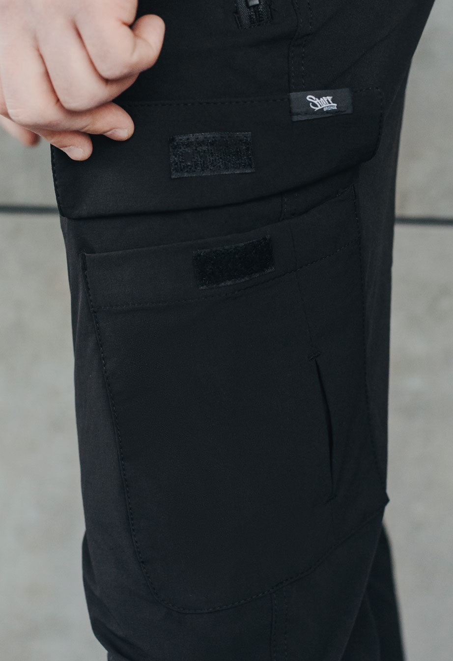 Штани карго чоловічі Staff spandex 01 black чорні для хлопця завужені з ...