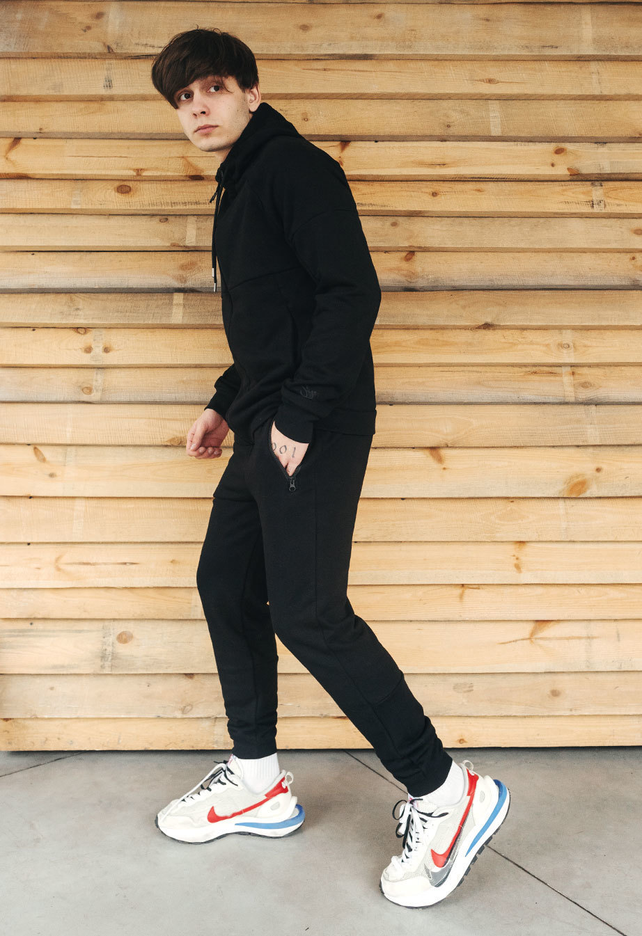 Спортивний костюм чоловічий Staff sh zip black чорний з логотипом ...
