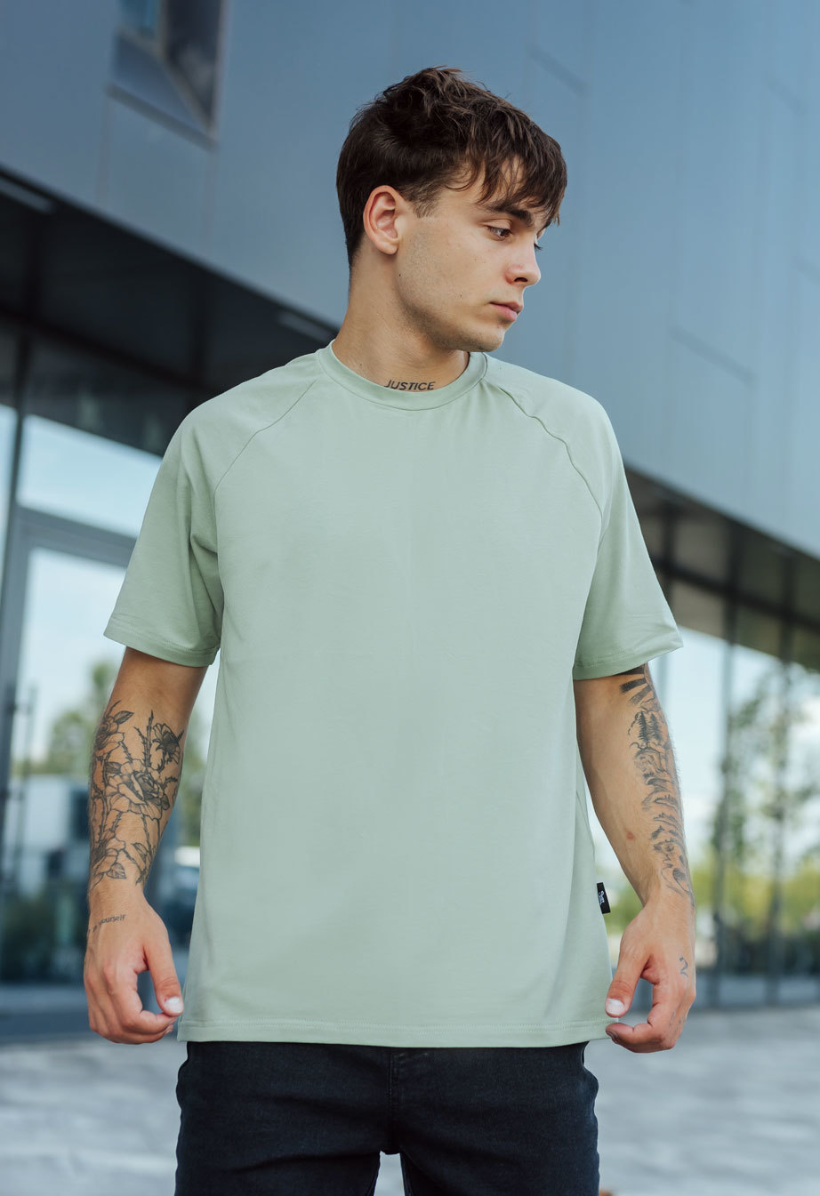 Футболка чоловіча Staff basic light green світло-зелена базова ...