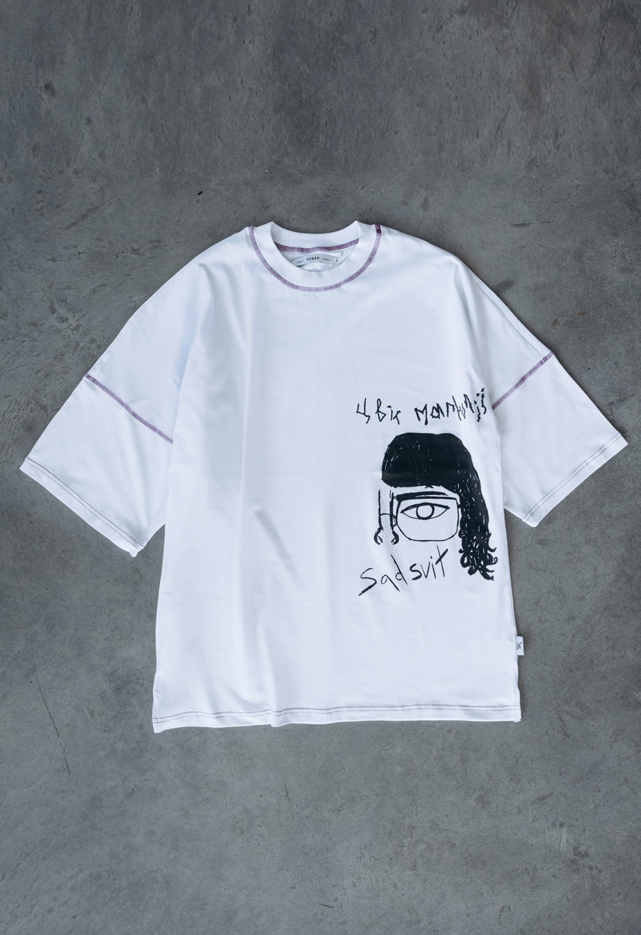 Футболка чоловіча Staff x SadSvit Цвіт Магнолії white oversize