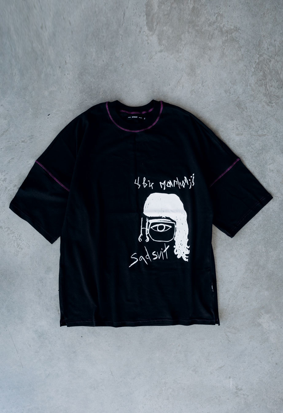 Футболка чоловіча Staff x SadSvit Цвіт Магнолії black oversize