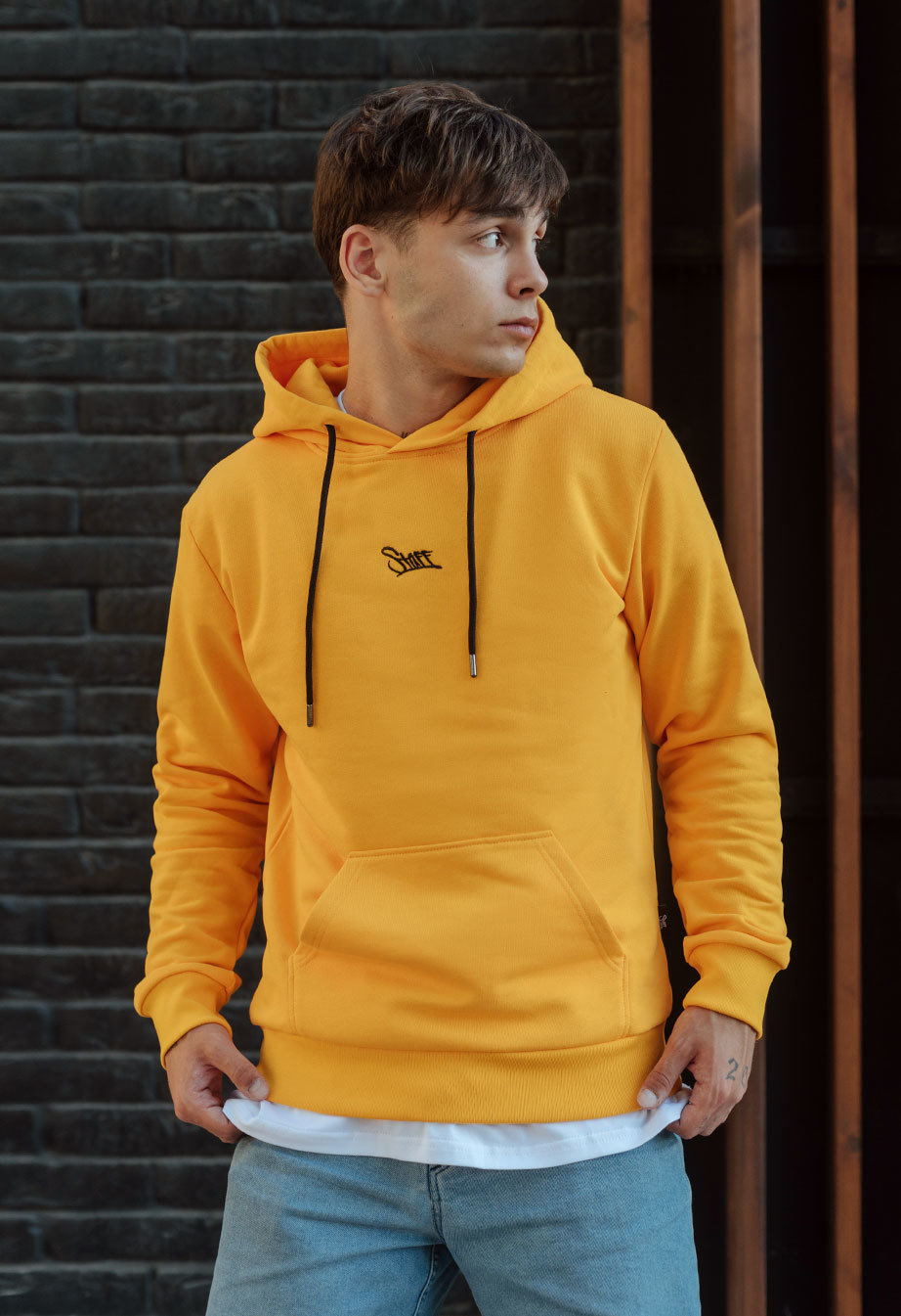 Yellow 2025 logo hoodie