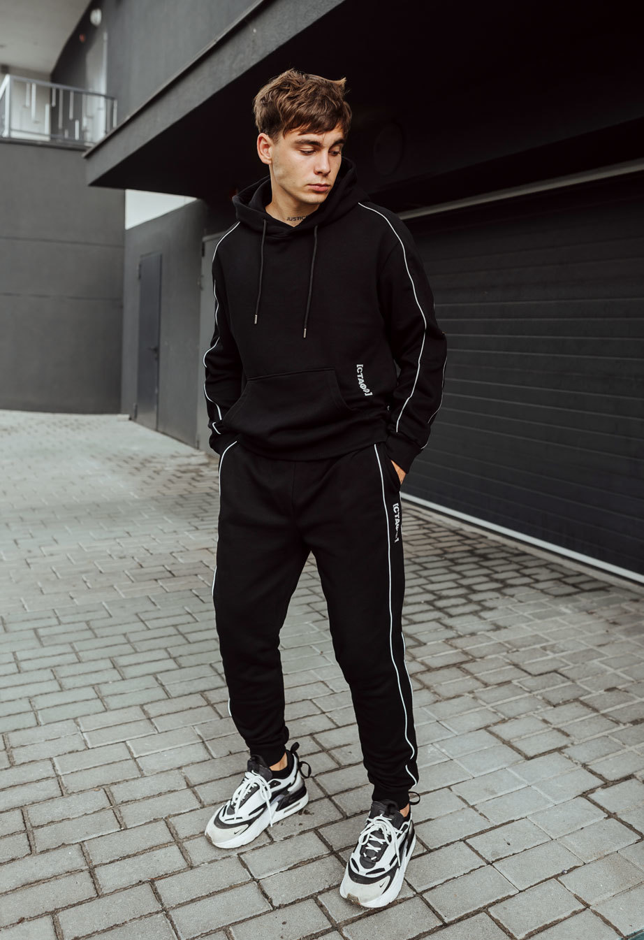 Чоловічий спортивний костюм Staff rt black oversize чорний стильний ...