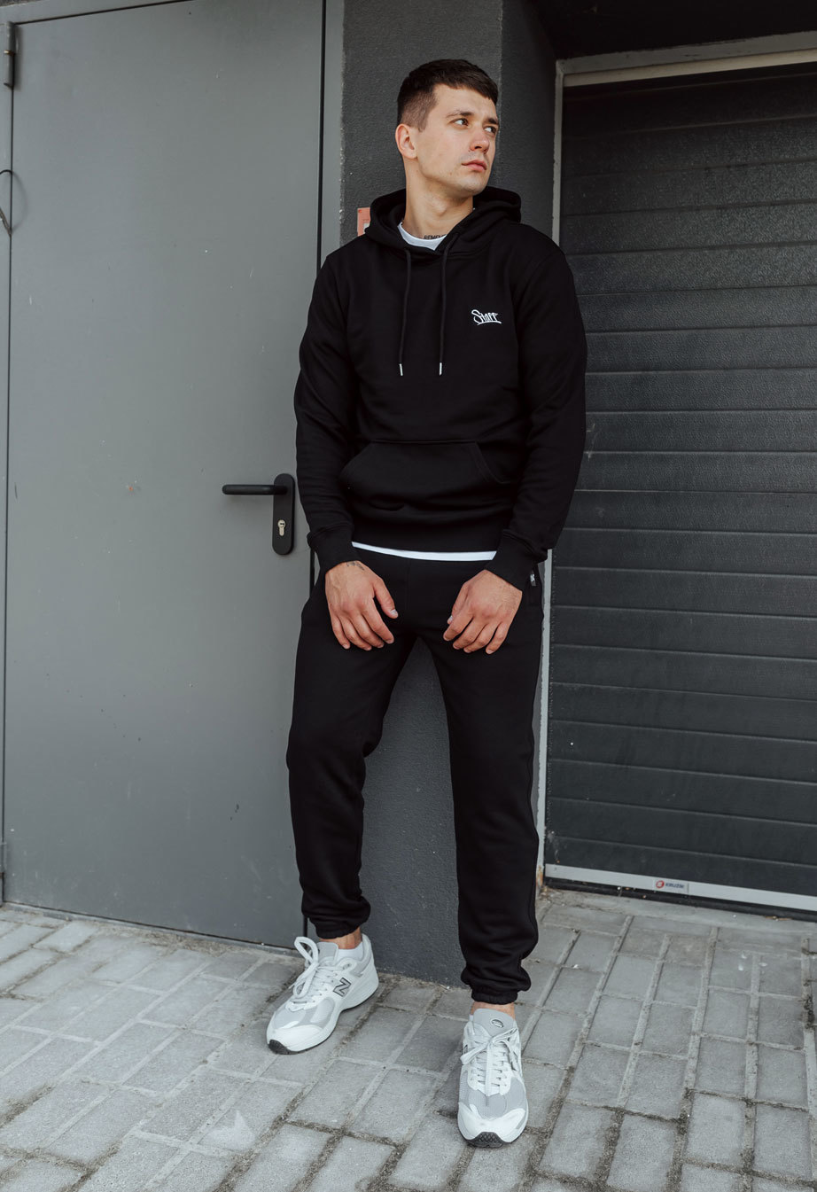 Спортивний костюм чоловічий Staff me black logo чорний з логотипом ...