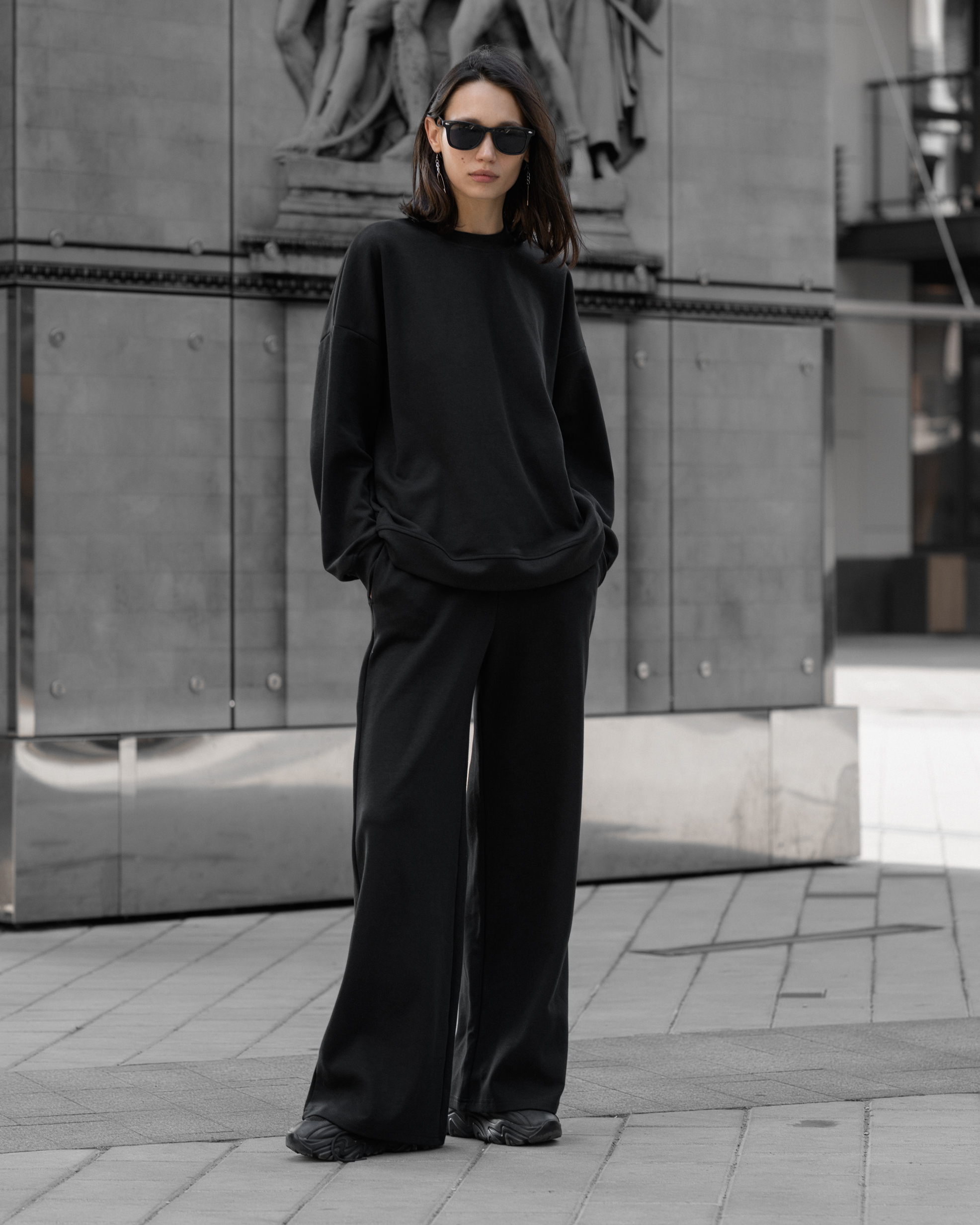 Спортивний костюм жіночий Staff co black oversize чорний оверсайз ...
