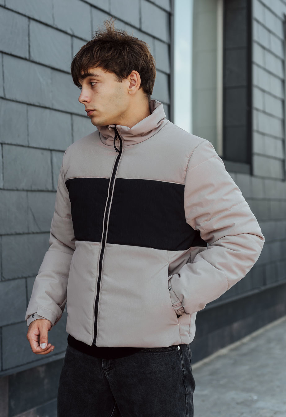 Чоловіча куртка Staff le light gray & black світло-сіро-чорна недорога ...