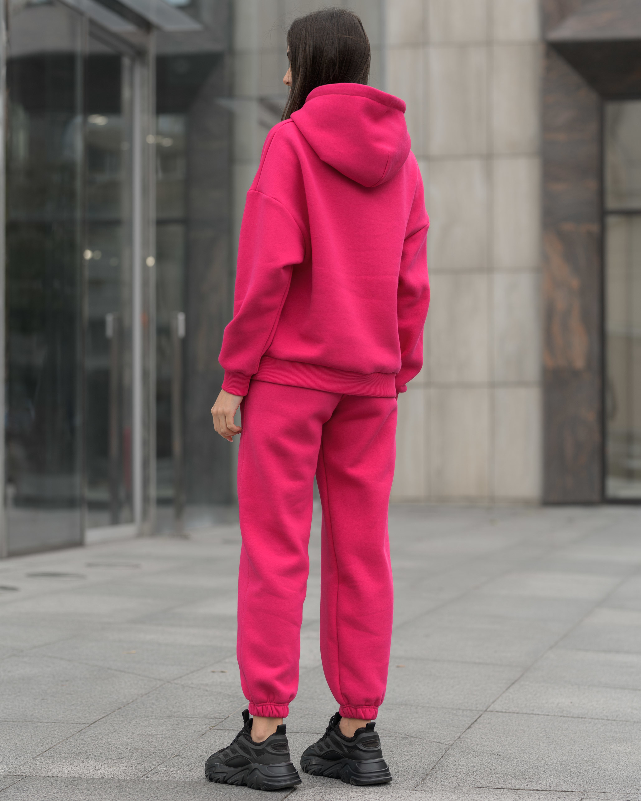 Спортивний костюм жіночий Staff fa crimson oversize fleece малинового ...