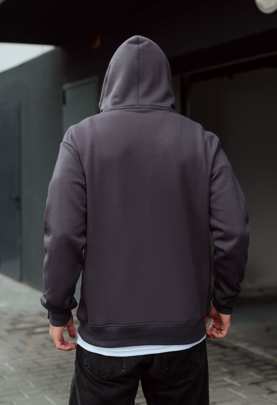 Толстовка чоловіча Staff dark gray basic fleece темно-сіра брендова ...