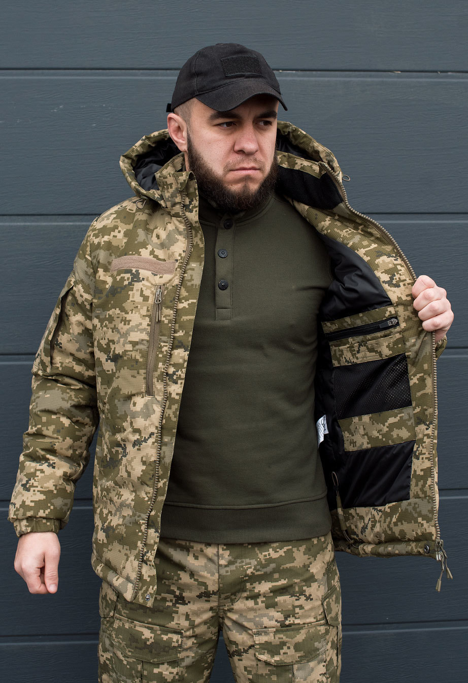 Зимова тактична куртка Staff fire pixel хакі піксель тепла