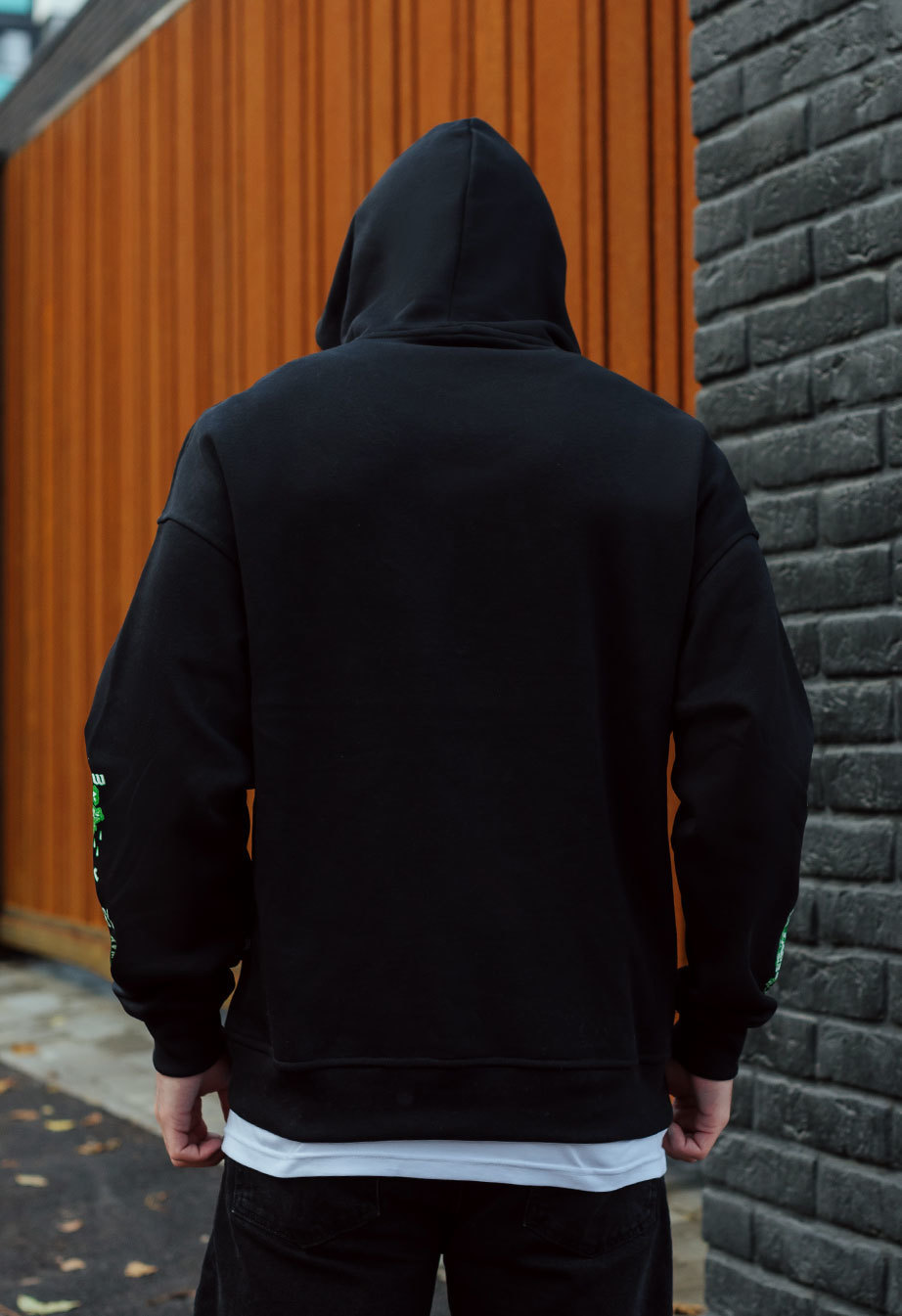 Толстовка чоловіча Staff out oversize fleece чорна з надписом оверсайз ...