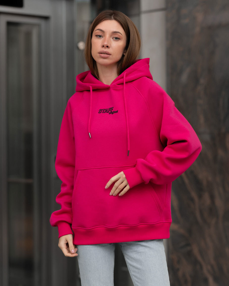 Santa Fe ピンク トレーナー Худі жіноче Staff original rich pink oversize fleece насичено