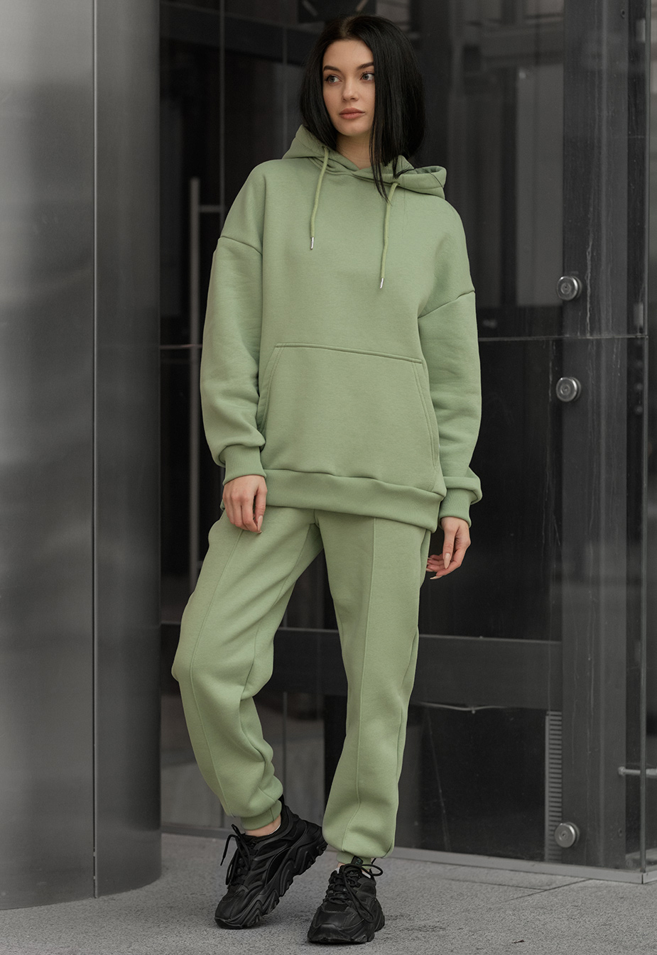 Спортивний костюм жіночий Staff lou light green oversize fleece світло ...
