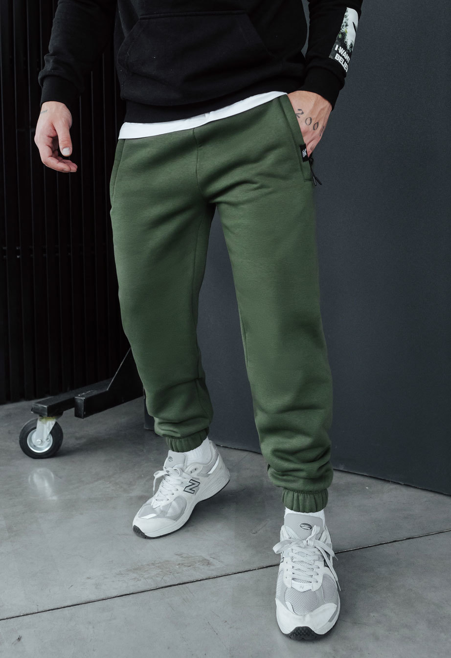Спортивні штани чоловічі Staff mi khaki basic fleece хакі бавовняні ...