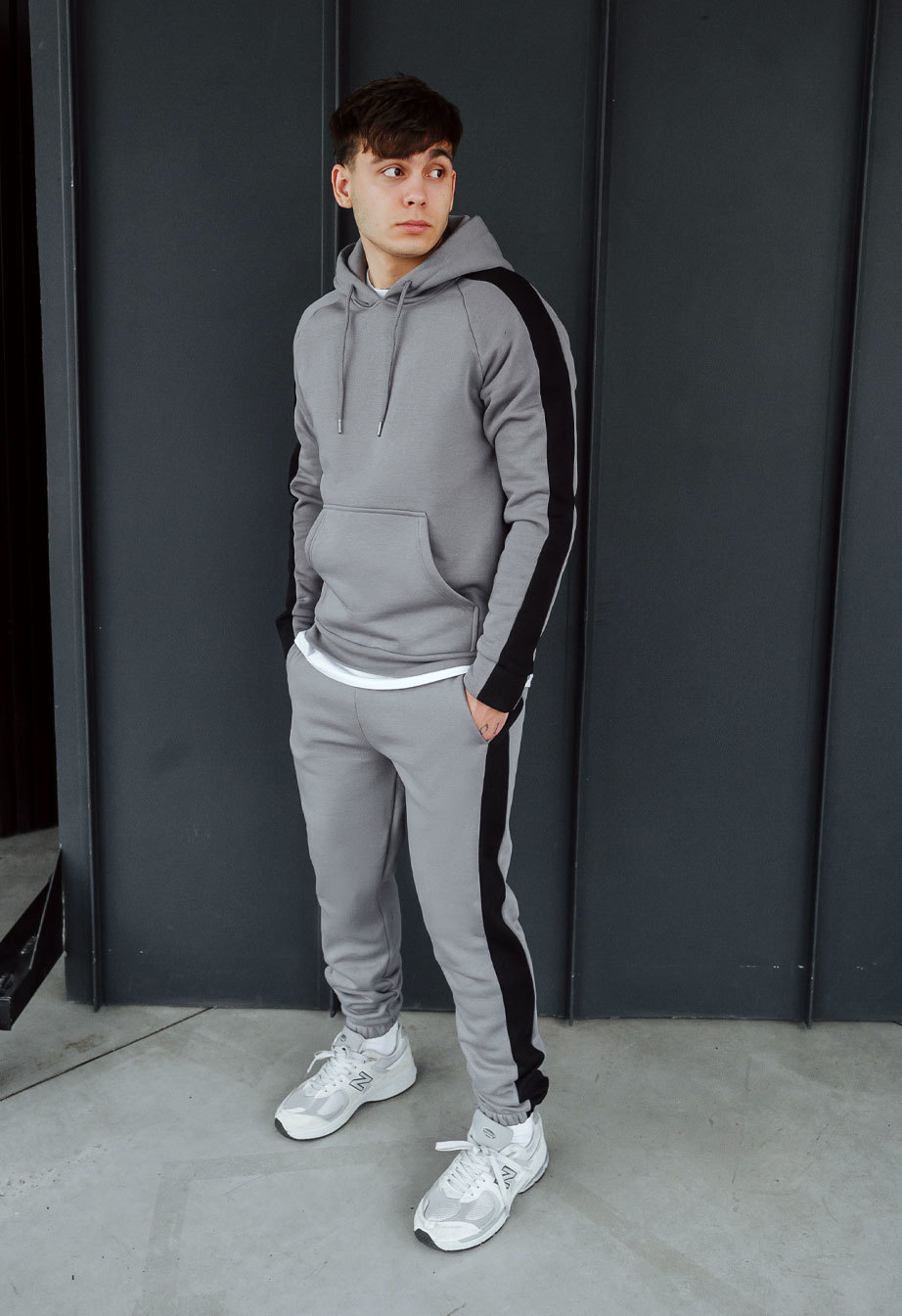 Спортивний костюм чоловічий Staff lo gray & black fleece сіро-чорний ...