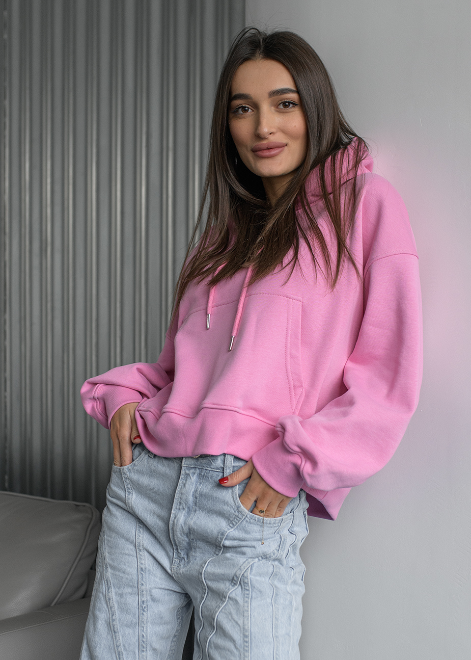 Толстовка жіноча Staff ba pink oversize рожева модна бавовняна ...