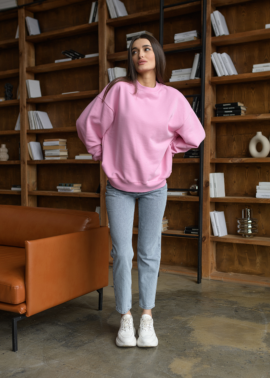 Світшот жіночий Staff s oversize pink рожевий бавовняний з