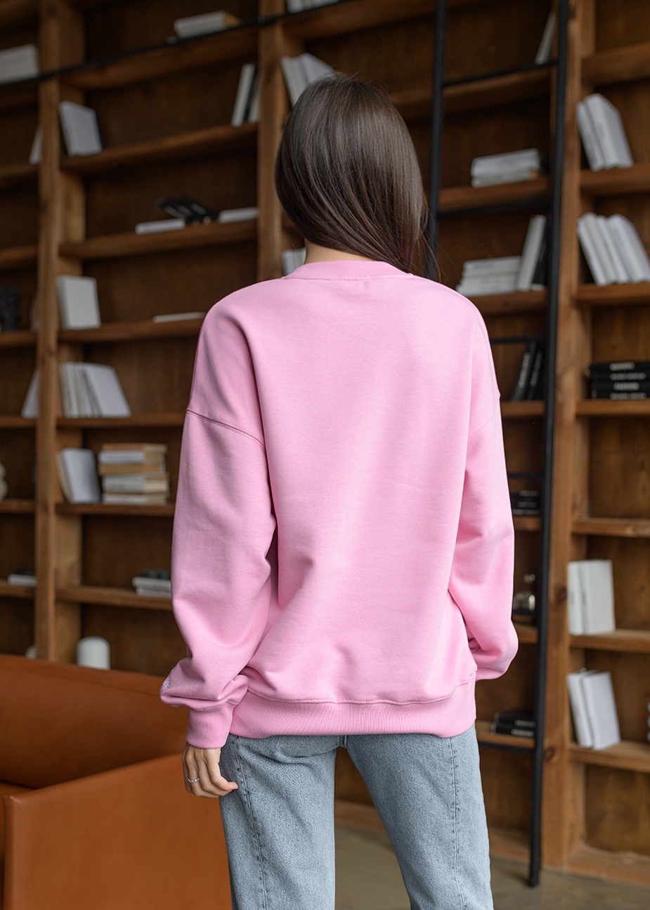 Світшот жіночий Staff s oversize pink рожевий бавовняний з