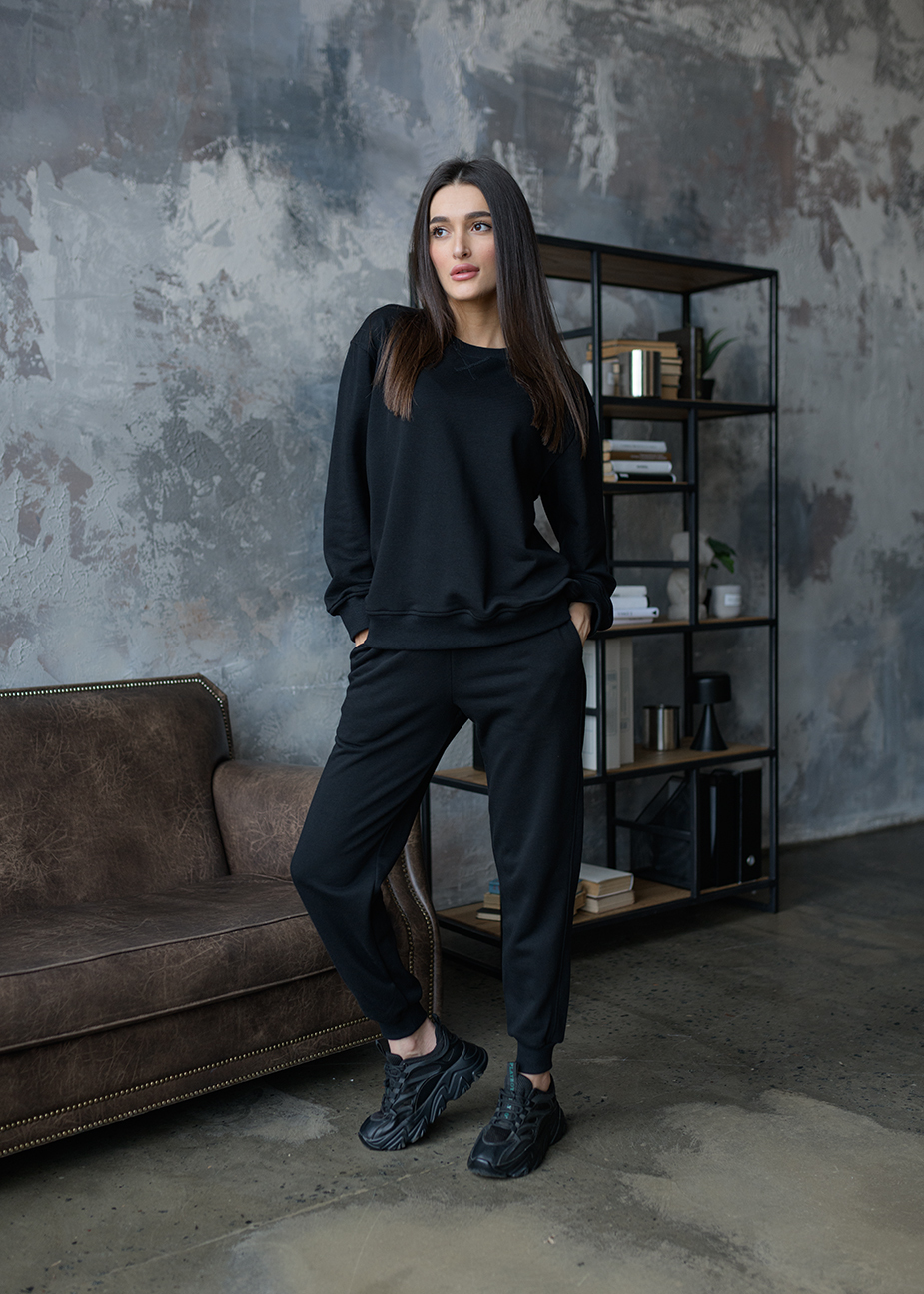 Жіночий спортивний костюм Staff el black oversize чорний однотонний ...