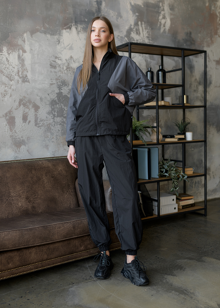 Спортивний костюм жіночий Staff retro black & gray oversize чорно-сірий ...