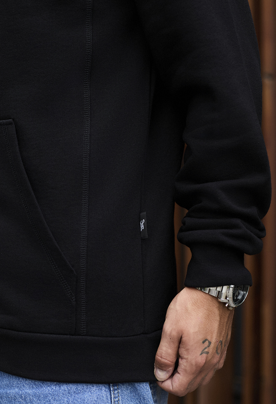 Худі чоловіче Staff zip black чорне на блискавці бавовняне