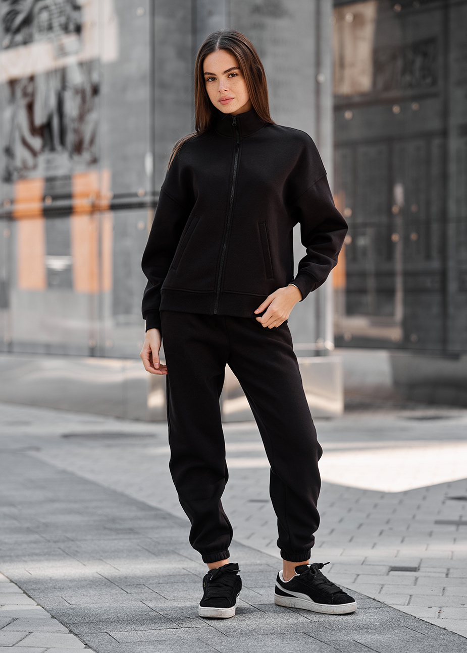 Спортивний костюм жіночий Staff nexa black oversize fleece чорний