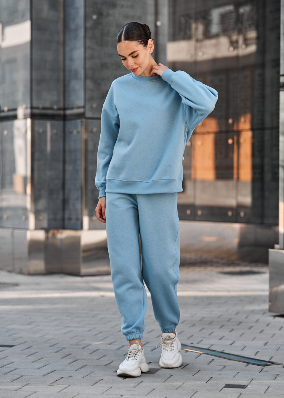 Спортивний костюм жіночий Staff kora light blue oversize fleece