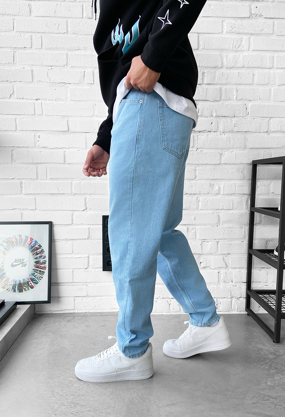 Джинси чоловічі Staff light blue regular блакитні з логотипом