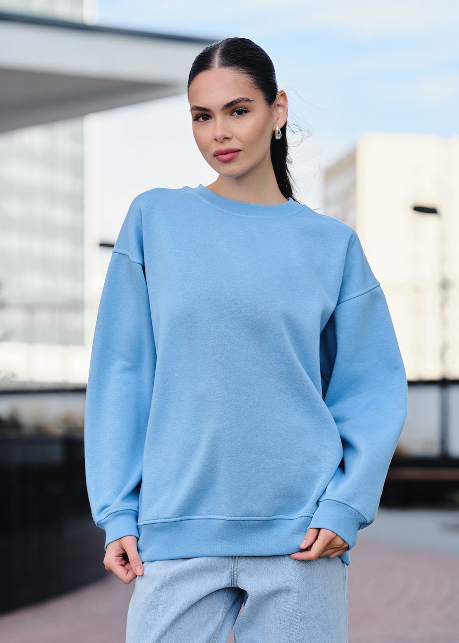 Світшот жіночий Staff fa light blue oversize fleece блакитний